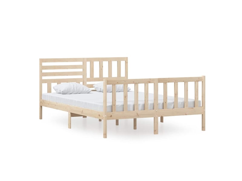  Lit double- lit adulte -  cadre de lit sans matelas bois massif 140x200 cm  - Conforama A