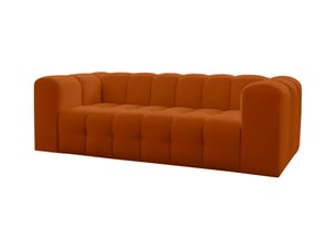 Canapé droit fixe LOUNGITUDE MILOE 3 places Velours orange