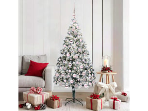 Sapin de noël artificiel, arbre de noël blanc 180 cm pvc, acier et plastique shl9864