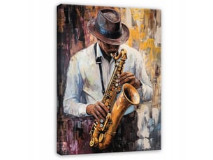 Tableau décoration murale impression sur toile homme musicien brun - 70x100 cm - tableau décoration murale chambre et salon