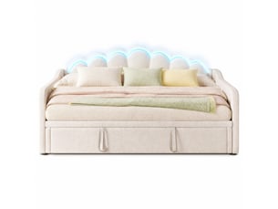 Lit gigogne 2x90x200 cm MAISENTIEL   coloris beige