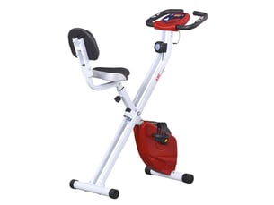 Vélo d'appartement magnétique 43x97x109 cm pliable écran lcd réglable rouge