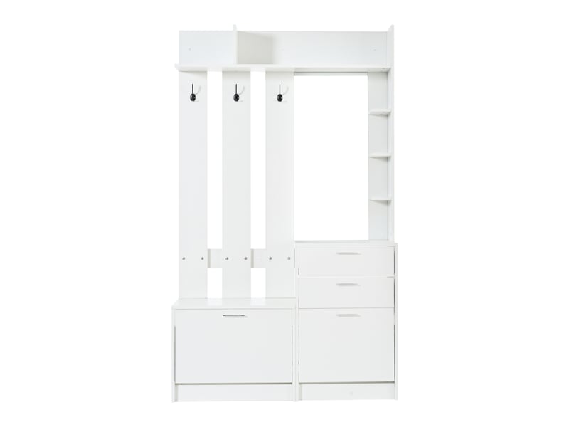  Portemanteau avec banc et rangement blanc 110 x 185 cm en mdf  - Conforama W