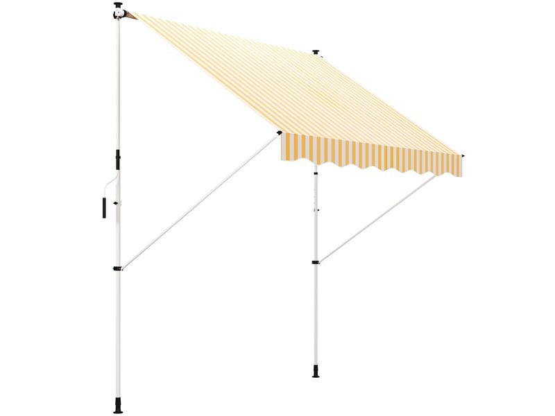  Store banne rétractable manuelle 300 x 150 x 170-280 cm avec hauteur réglable, manivelle et protection solaire pour terrasse, orange  - Conforama A