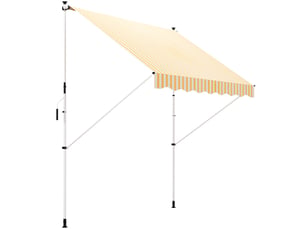 Store banne rétractable manuelle 300 x 150 x 170-280 cm avec hauteur réglable, manivelle et protection solaire pour terrasse, orange