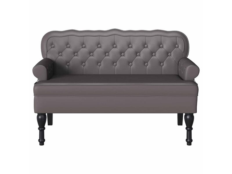 Banc chesterfield, canapé 2 places gris 119,5x64,5x75 cm cuir synthétique  - Conforama D