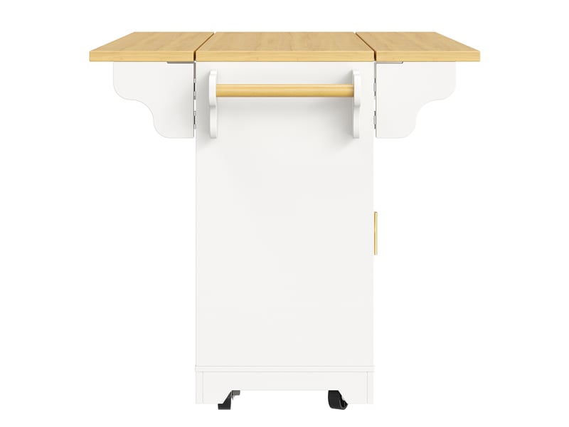 Desserte roulante blanche avec éclairage led rgb, plateau extensible et porte-bouteilles mobile - Conforama E