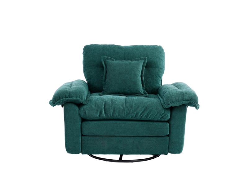 Fauteuil rotatif 360° en chenille vert - fauteuil pivotant surdimensionné pour salon et chambre avec coussin de soutien ergonomique - Conforama A