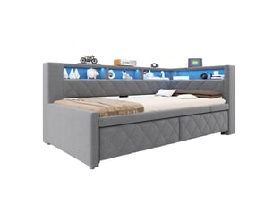 Lit gigogne 90x200 cm coloris gris