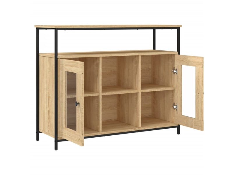  Buffet - bahut - meuble de rangement chêne sonoma 100x35x80 cm bois d'ingénierie  - Conforama E