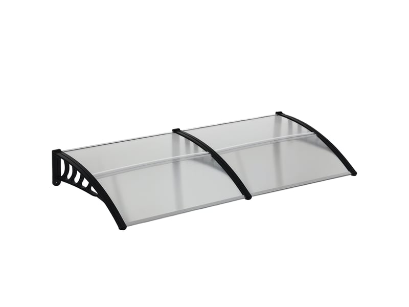  Auvent extérieur pour fenêtres et portes en polycarbonate et aluminium, 200 x 96 x 27 cm, transparent  - Conforama A