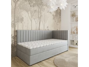 Lit avec rangement 80x200 cm <strong>MASSENO</strong>  <strong></strong> coloris gris