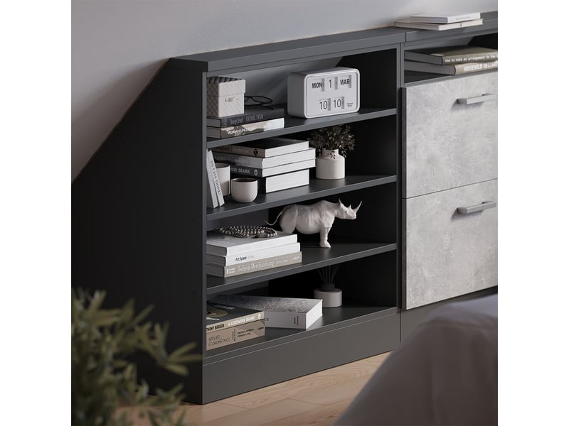 Vicco meuble sous pente, anthracite, 80cm avec 4 compartiments - Conforama D