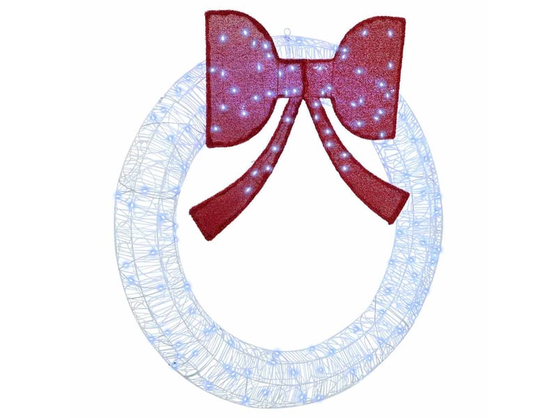  Couronne de noël, décoration de noël 150 led blanc froid 120 cm acrylique cf61753  - Conforama A