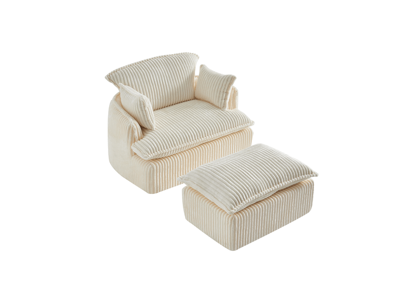  Canapé convertible, canapé-lit, en velours tricoté, repose-pieds, adapté à l'espace de vie, style cloud  - Conforama B