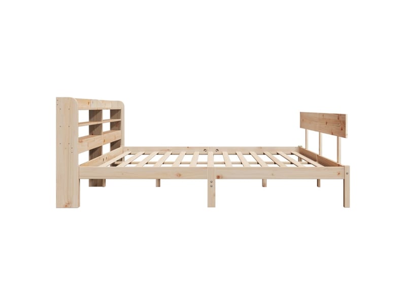  Lit double- lit adulte -  cadre de lit sans matelas 200x200 cm bois massif de pin  - Conforama D