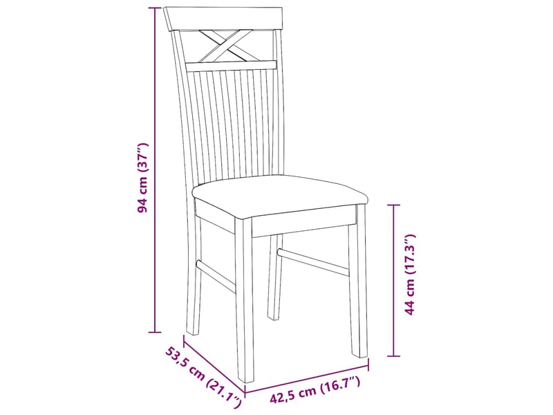  Vidaxl chaises à manger coussins 2 pcs blanc bois massif caoutchouc  - Conforama C
