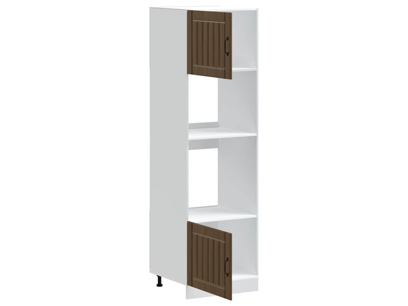  Meuble de rangement, armoires de four lucca en bois d'ingénierie chêne brun  - Conforama E