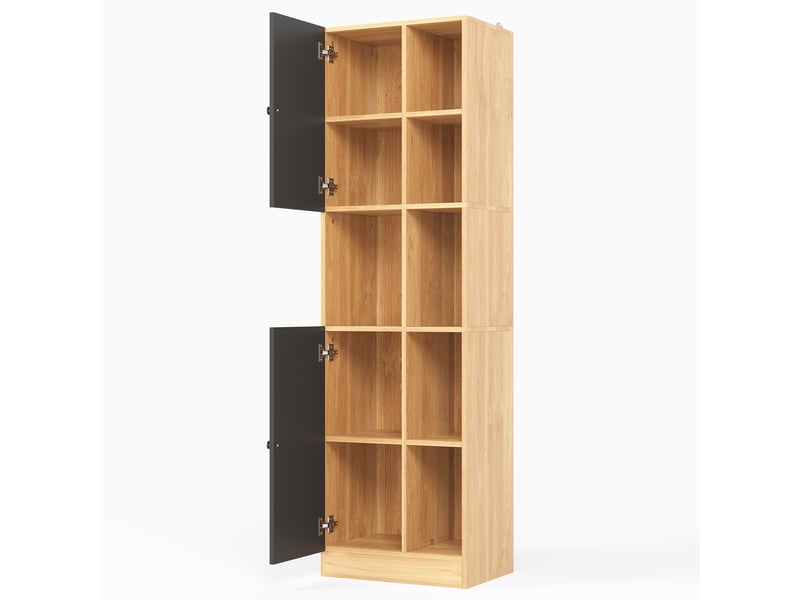 Armoire d’angle haute anthracitechêne, 2 portes, 6 étagères, 50 x 35,5 x 170 cm - Conforama D