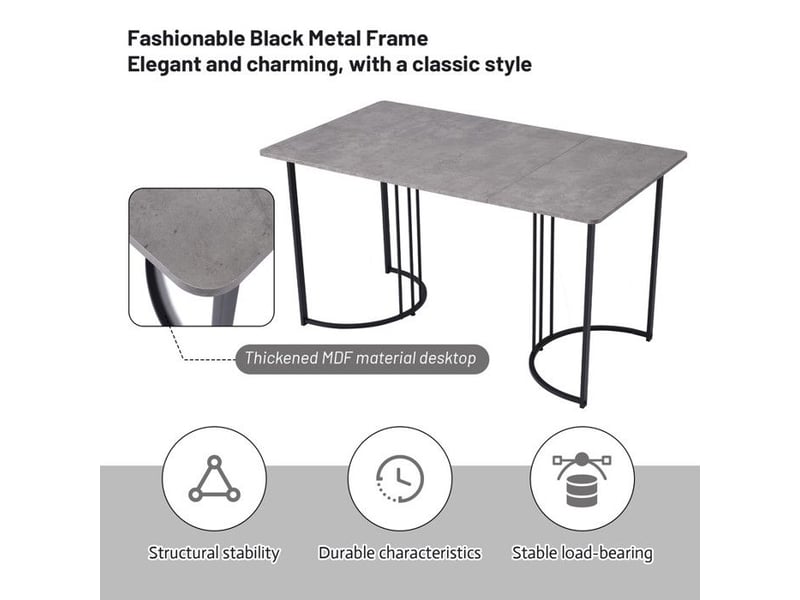  Table à manger moderne 140x80cm - plateau marbre gris mdf - pieds métal adjustables - pour 6 personnes - idéale salonsalle à manger 140x80x75cm - Conforama D