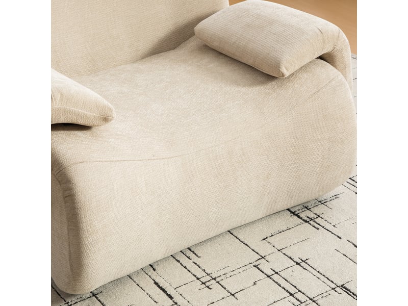  Canapé modulable chenille compressé, design salon moderne, coussins mousse haute élasticité 30d, couleur beige clair, structure antidérapante  - Conforama D