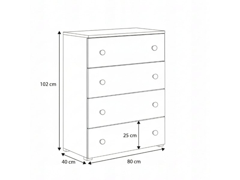  Commode enfant emily fashion - blanc, thème mode EMILY/B/NPL/FASHION - Conforama E
