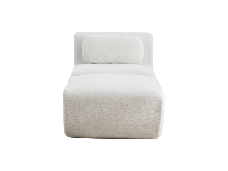 Canapé modulable chenille ivoire 79x177x71 cm - canapé de salon avec rangement intégré et design contemporain - Conforama A