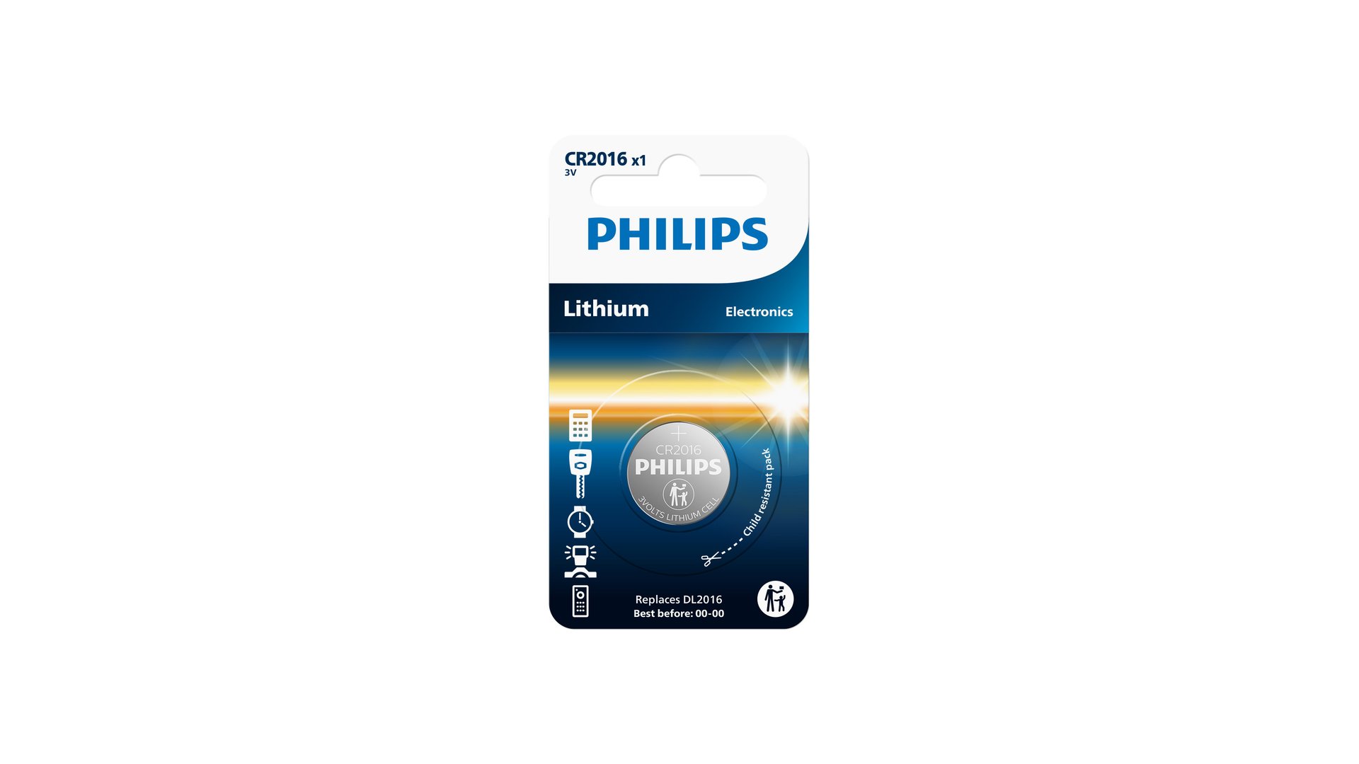 PILE ET ACCUMULATEUR PHILIPS BRUN CR2016/01B LITHIUM 3.0V COIN 1-BLISTER