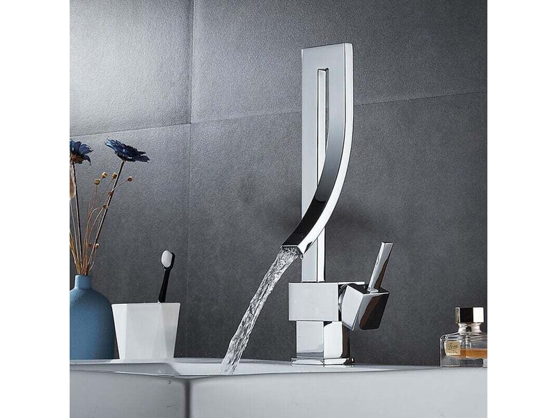  Mitigeur cascade en laiton, moderne et simple, pour lavabo et cuisine – argent – rw  - Conforama E