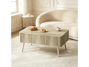 Table basse moderne à hauteur réglable - avec rangement intégré - design élégant pour salon