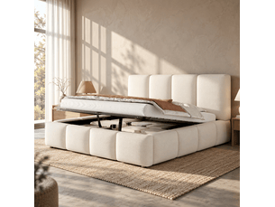 Lit coffre 180x200 cm MAISENTIEL   coloris blanc