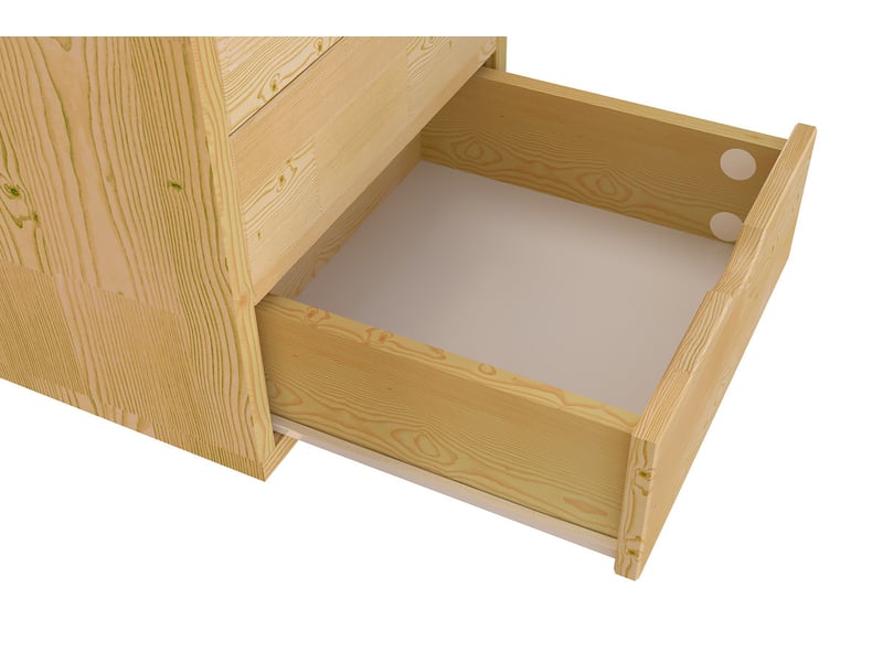  Caisson à tiroirs 5 en bois massif, miel BLOC5T-M - Conforama D