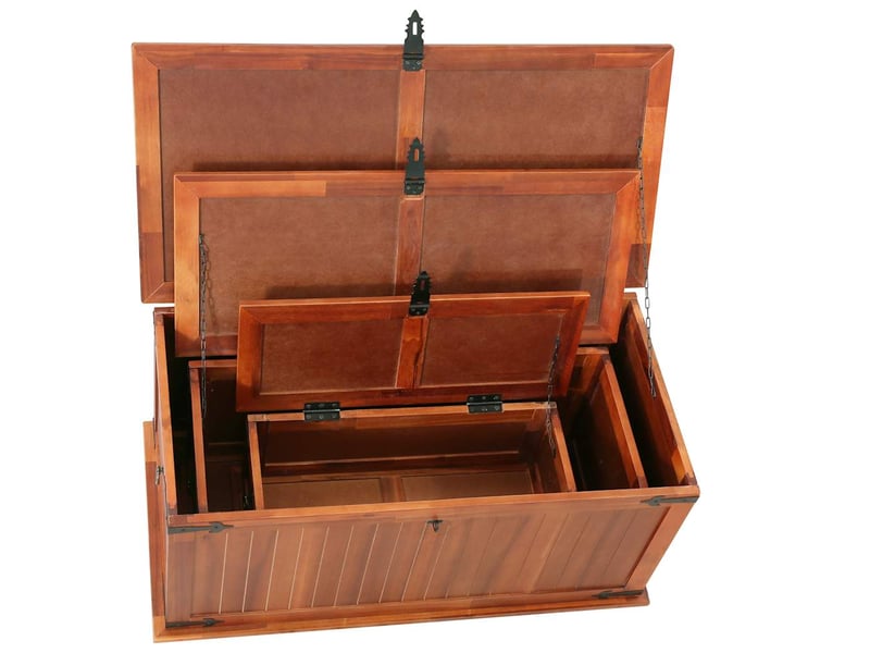  Coffres de rangement 3 pcs bois d'acacia solide  - Conforama D