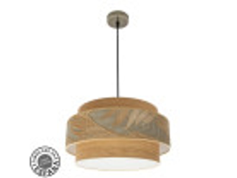  Suspension fabrilamp samoa cuir camel 3 x e27 ø 50 cm 231495014 - Conforama B