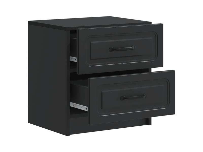 Table de chevet - cabinet de chevet - table de nuit noir 43 x 34,5 x 44,5 cm bois d'ingénierie - Conforama C