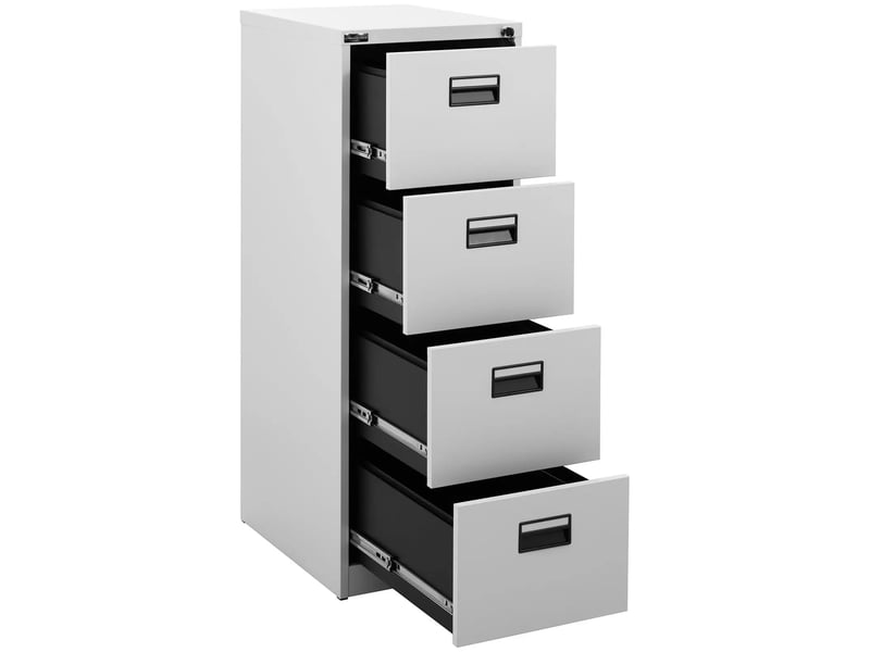  Caisson de bureau verrouillable 132 cm 4 tiroirs tôle d'acier laminé à froid gris 14_0008510  - Conforama D