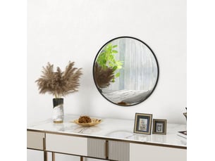 Miroir rond(e) à fixer coloris noir <strong></strong> <strong></strong> - 61 cm x 1 cm