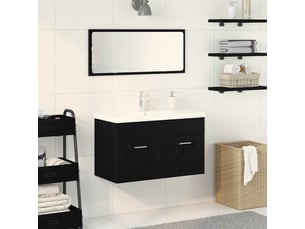 Armoire de salle de bain, cabinet de salle de bain chêne noir 90 x 38,5 x 46 cm cf65072
