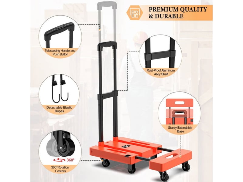  Chariot de transport pliant extendable 230 kg plateforme, 6 roues 360° 405516_AABHI48053_6_DROPFR - Conforama C