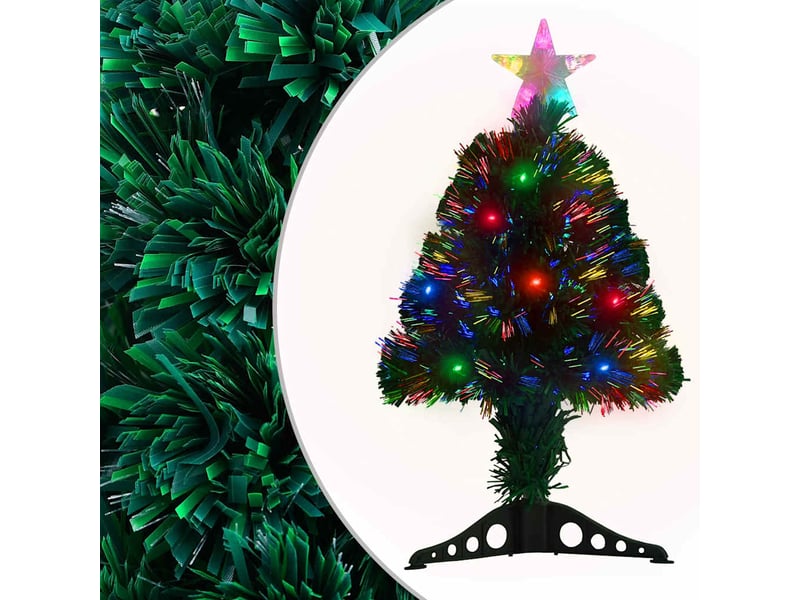 Arbre de noël, sapin de noël pré-éclairé avec support et led 64 cm fibre optique  - Conforama B
