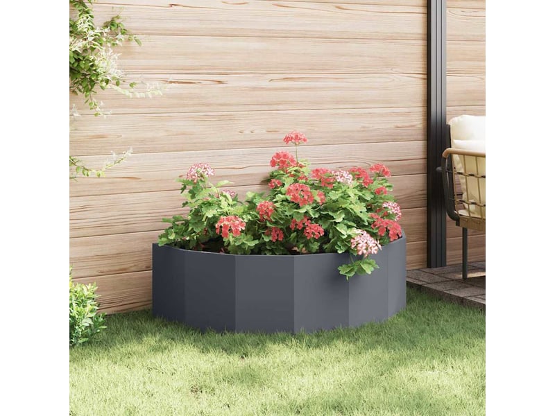  Jardinière - bac à fleurs anthracite 120 x 60 x 35 cm acier  - Conforama D