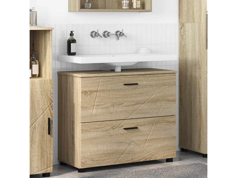 Cabinet de salle de bain, armoire salle de bain chêne sonoma 76,5 x 35 x 64 cm cf65359 - Conforama B