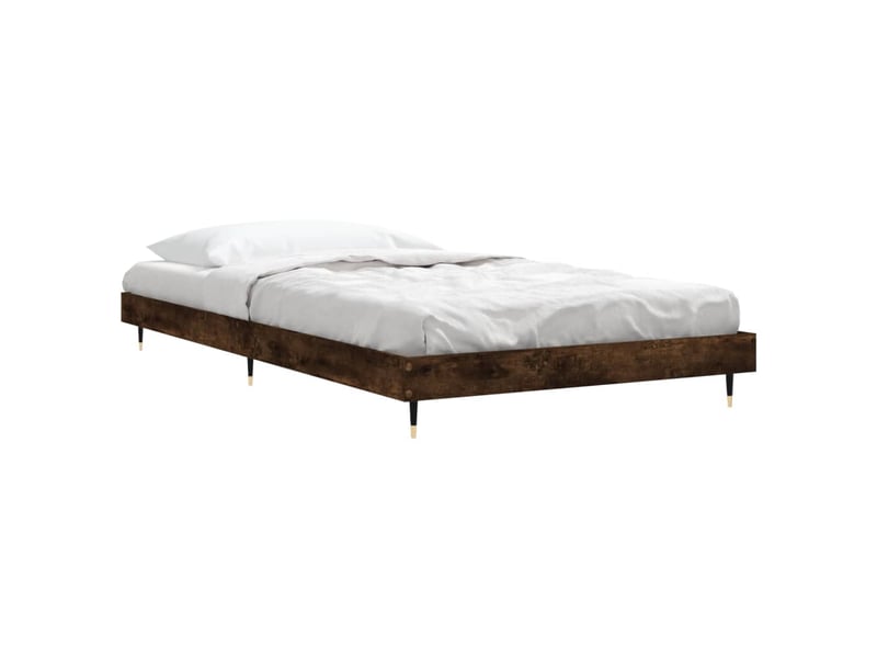  Lit simple- lit adulte -  cadre de lit sans matelas chêne fumé 90x190cm bois d'ingénierie  - Conforama C