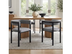 2 chaises de salle à manger confortables et respirantes, adaptées aux restaurants, salons, cafés et autres espaces, style moderne, dossier complet circulaire, tissu chenille, gris