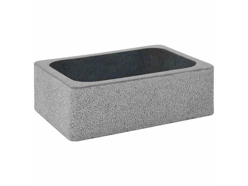  Lavabo de bain, vasque à poser 45 x 30 x 15 cm pierre de rivière noir cf65628  - Conforama C