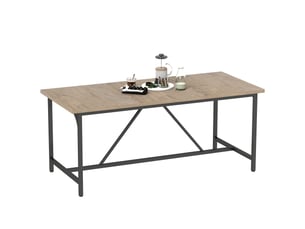 Table à manger pour 6 à 8 personnes. Table de cuisine rectangulaire moderne aspect bois, 180 x 80 x 75,5 cm, naturel.