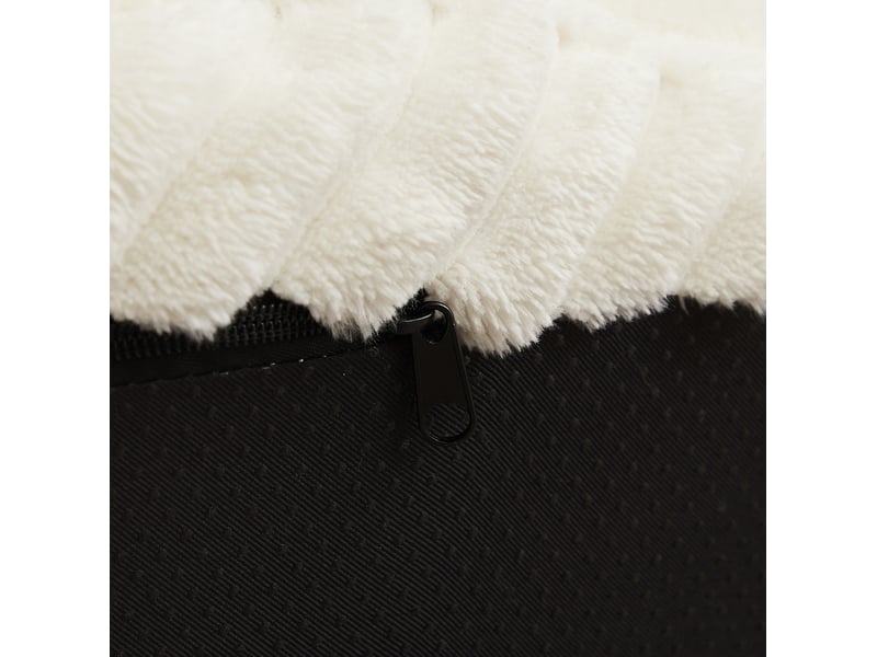  Fauteuil rond 110 cm à accoudoirs larges beige  - Conforama D