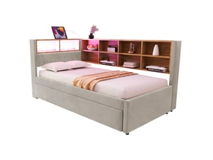 Lit gigogne 90x200 cm    coloris gris