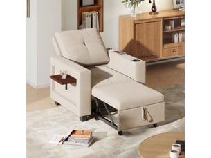 Fauteuil convertible  <strong></strong> Tissu beige