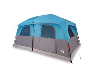 Tente de camping, tente de cabine familiale 8 personnes bleu imperméable